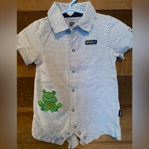 Adorable Carter’s Frog Romper- baby boys size 9mo.